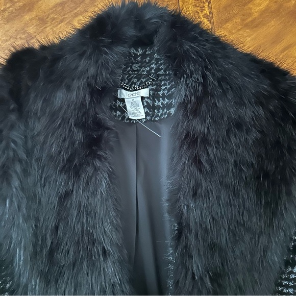 Elegant Black Houndstooth Women's Coat.Size M - Picture 5 of 6